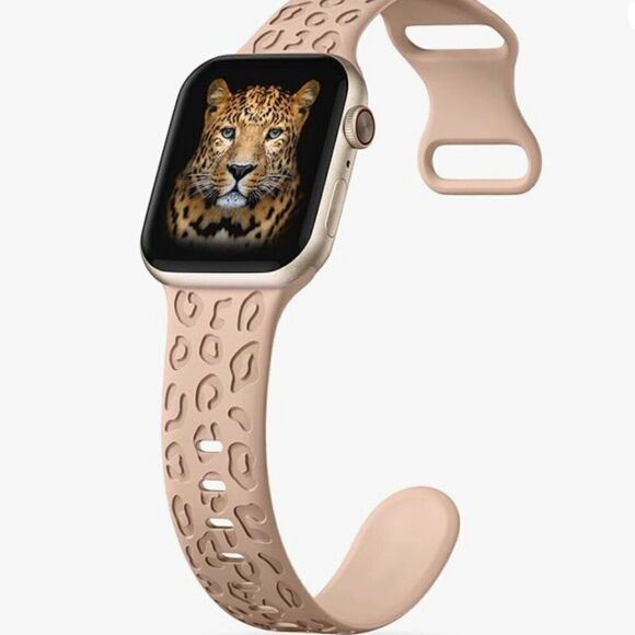 4Pack Leopard Engraved Bands Compatible with Apple Watch Band for women 38/40/41 - Picture 3 of 5
